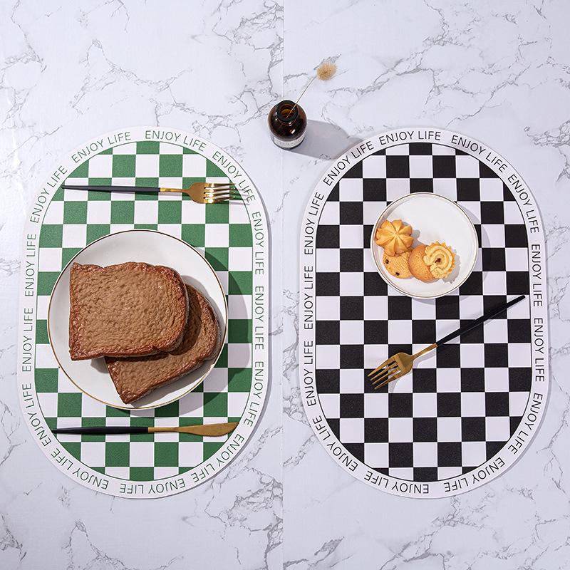 Leather Placemat, Heat Insulation, Anti-scalding, Waterproof and Oil-proof Cushion, Western Food Mat, Coaster, Plate Mat, Pot Mat, Plate Checkerboard