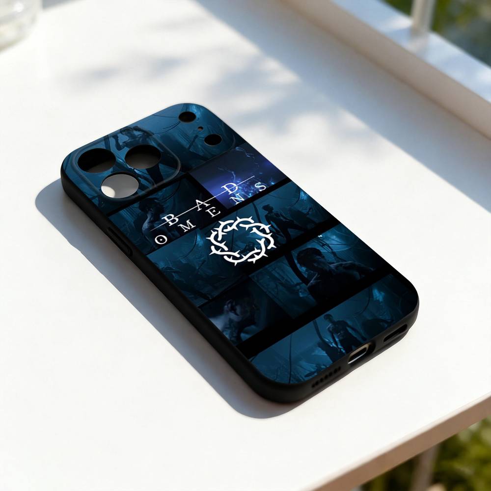 Bad Death Peace Mind O-Omens Phone Case For iPhone 11,12,13,14,15,16,17,Pro,Max,Plus,E,SE4,Air,Mini Black Soft Cover