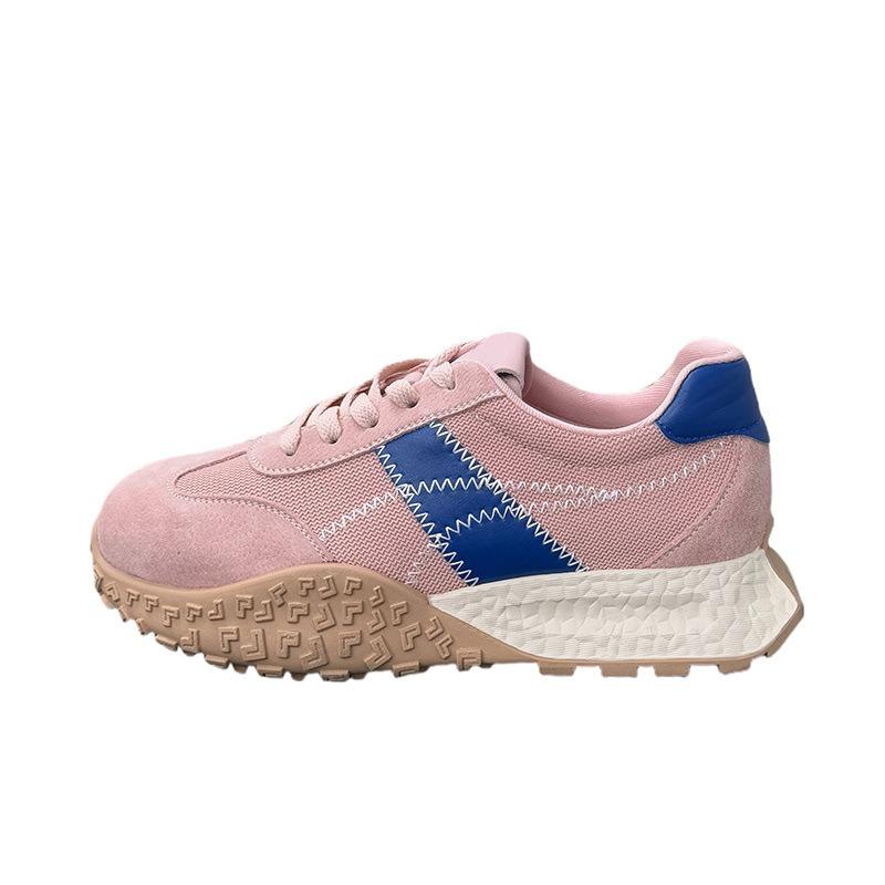 Inner height increase, red new thick-soled white shoes for women, light soft-soled casual sports shoes for women