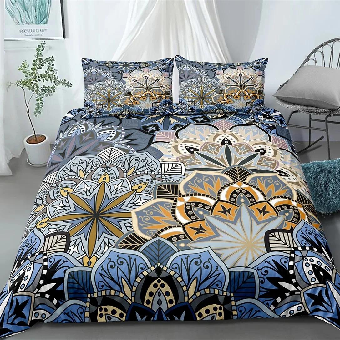 

Luxury Boho Mandala Duvet Cover Set Bohemian Bedding Sets Mandala Print Comforter Cover King Size Double Bed Set Quilt Cover 70x133cm