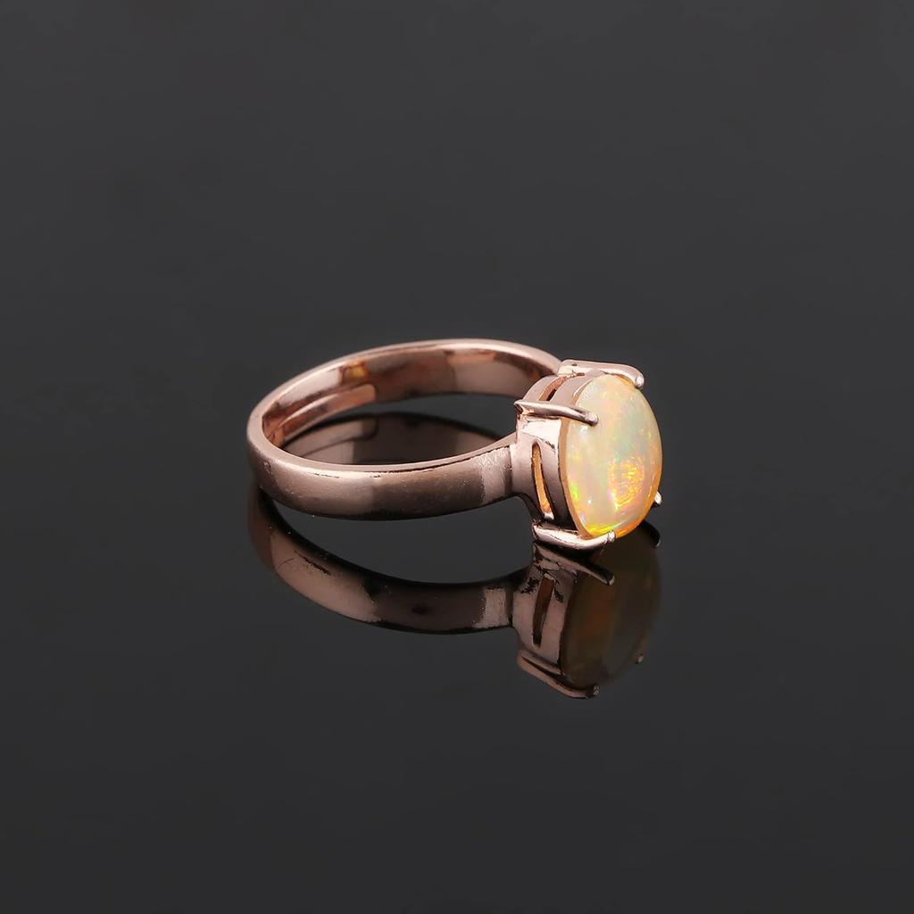 Ethiopian Opal Ring, Solid 925 Silver Ring, Fashion Ring, Designer Ring, Handmade Ring, Boho Ring, Unique Ring, Rose Gold Ring