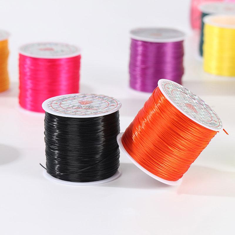 1Roll Beading Thread Accessories Flat Elastic Thread Elasticity Spandex DIY 0.8mm Elastic Cord Hand Knitting