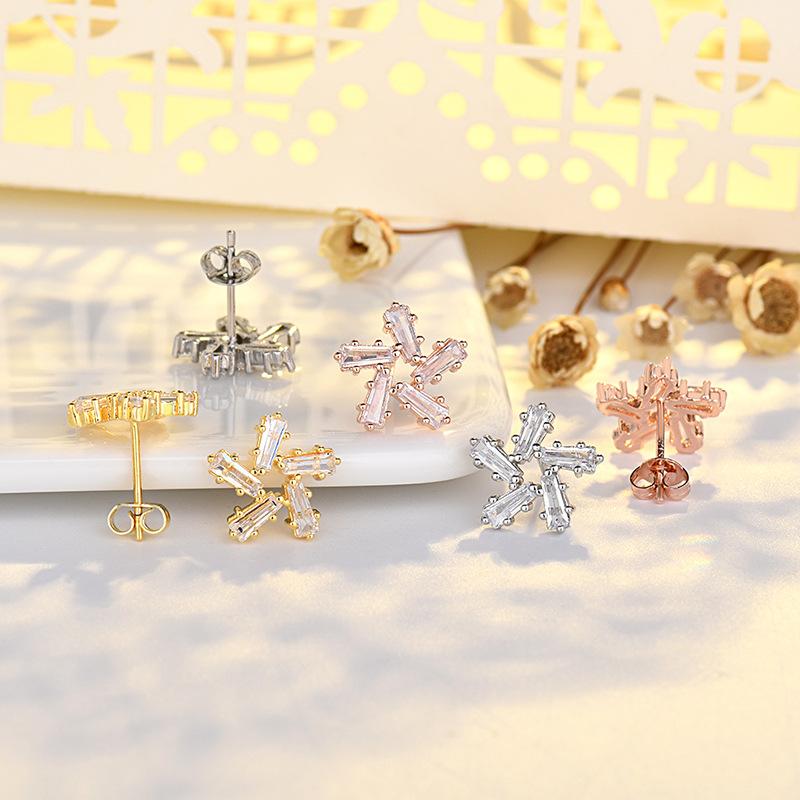New Product Star Light Luxury Diamond High-end Five-pointed Star Earrings Fashionable Exquisite Versatile Earrings for Women
