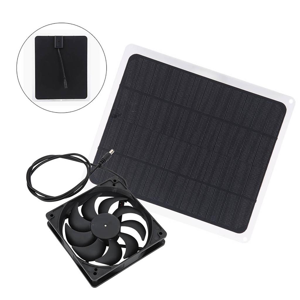 Panel słoneczny 10W 12V Płyta do generowania mocy Ładowanie baterii Wyjście USB Zestaw wentylatora wyciągowego dla zwierząt
