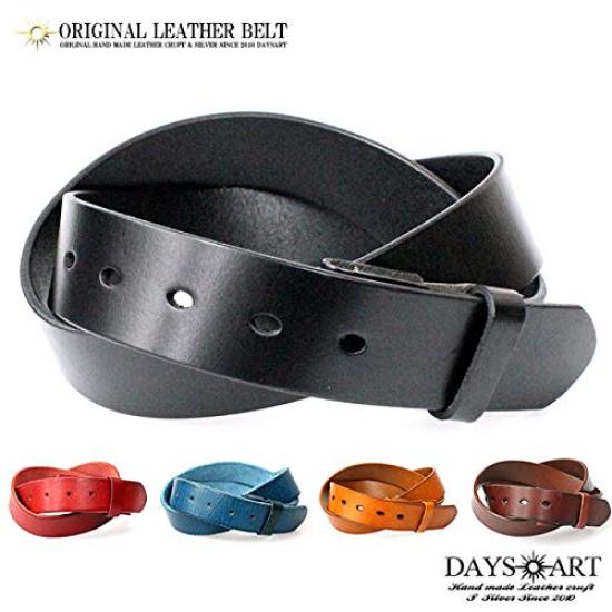 Genuine Cowhide No Simple [Days Art] Belt, Leather, Leather, Long, Buckle, Standard,