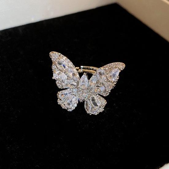 1 Pc Women Butterfly Ear Cuff Rhinestone Butterfly Clip-On Earring No Piercing Ear Wrap Jewelry Gift for Her Birthdays Parties Weddings
