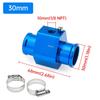 Water Temperature Sensor Adapter Pipe 28mm / 30mm / 32mm / 34mm / 36mm / 38mm / 40mm Gauge Radiator Hose Adapter Blue / Black