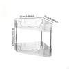 2 Layer Anti Slip Modern Sundries Organizer for Living Room Hotel Restaurant clear white