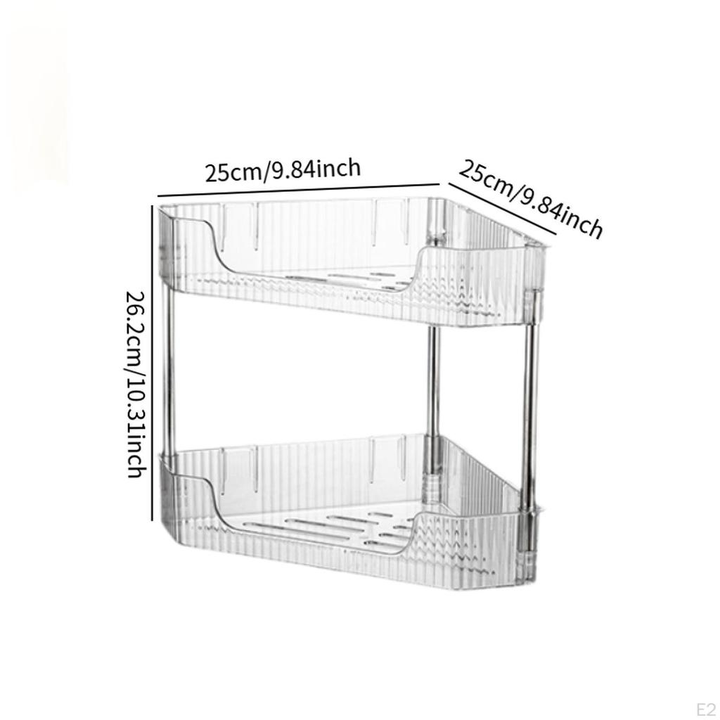 2 Layer Anti Slip Modern Sundries Organizer for Living Room Hotel Restaurant clear white