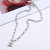Fashion Punk Alloy Chain Necklace With Lock Pendant For Casual Wear And Gifts