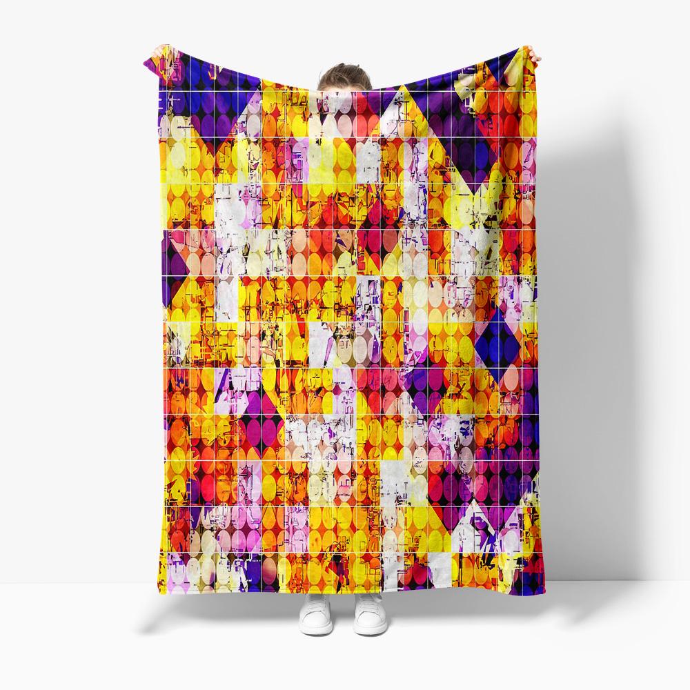 

Colorful Geometric Pattern Blanket Throw Soft Fleece Bed Sofa Decorative Throw Blanket Gift 75x90cm