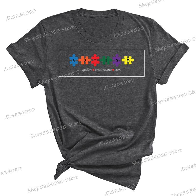 

Autism Support Tshirt Gift for Special Education Teacher Accept Understand Love Graphic Tee Autism Awareness Essential Tshirts 4XL