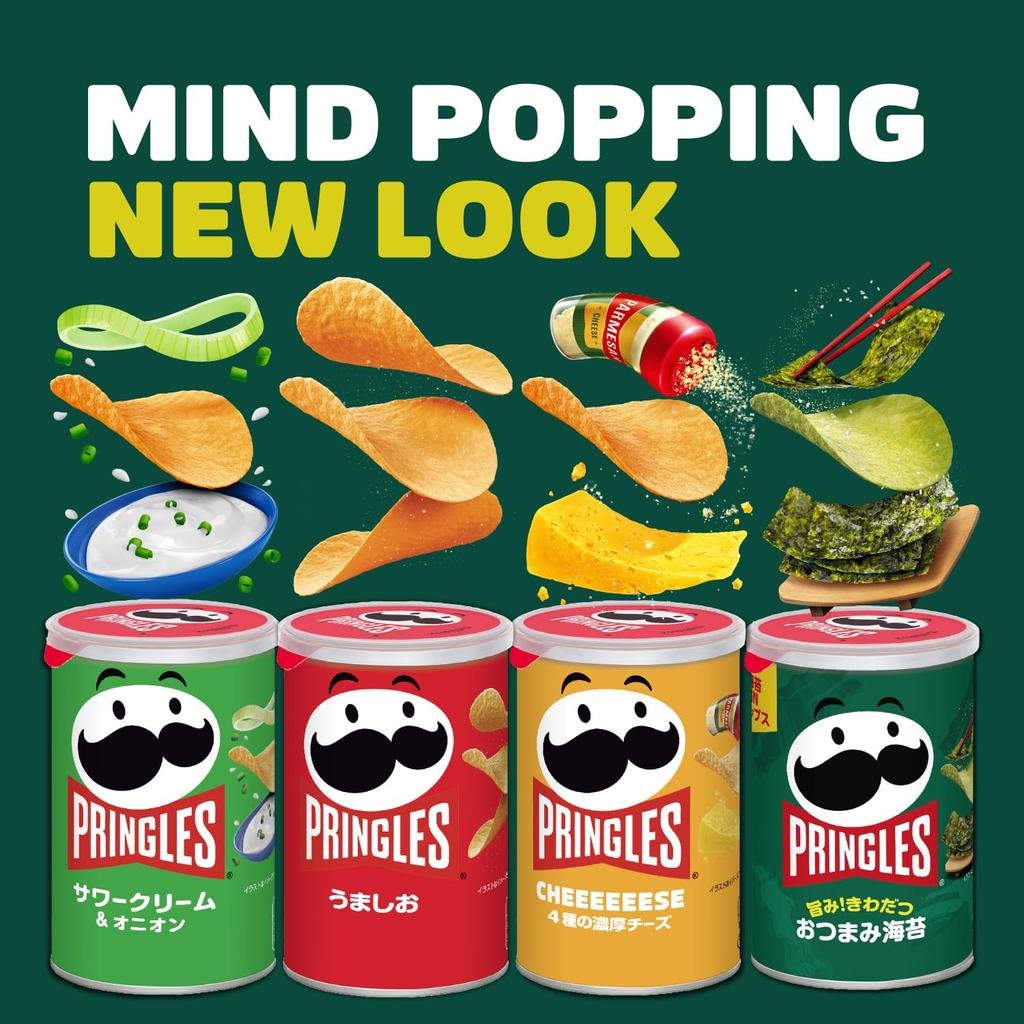 Pringles Pringles S Can 4 Flavor Assortment Set Sour Cream Black Contents May Change Depending On the Season Kellogg's (Umashio, Onion, CHEEEEEEESE,