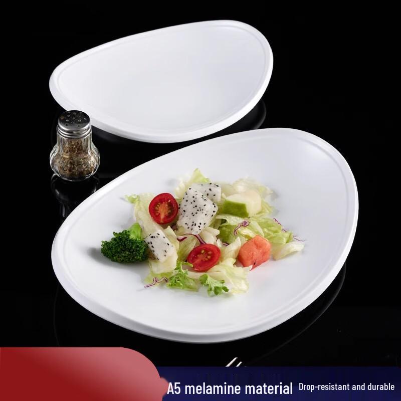 Xiyao 12-inch A5 Melamine White Boat Plate