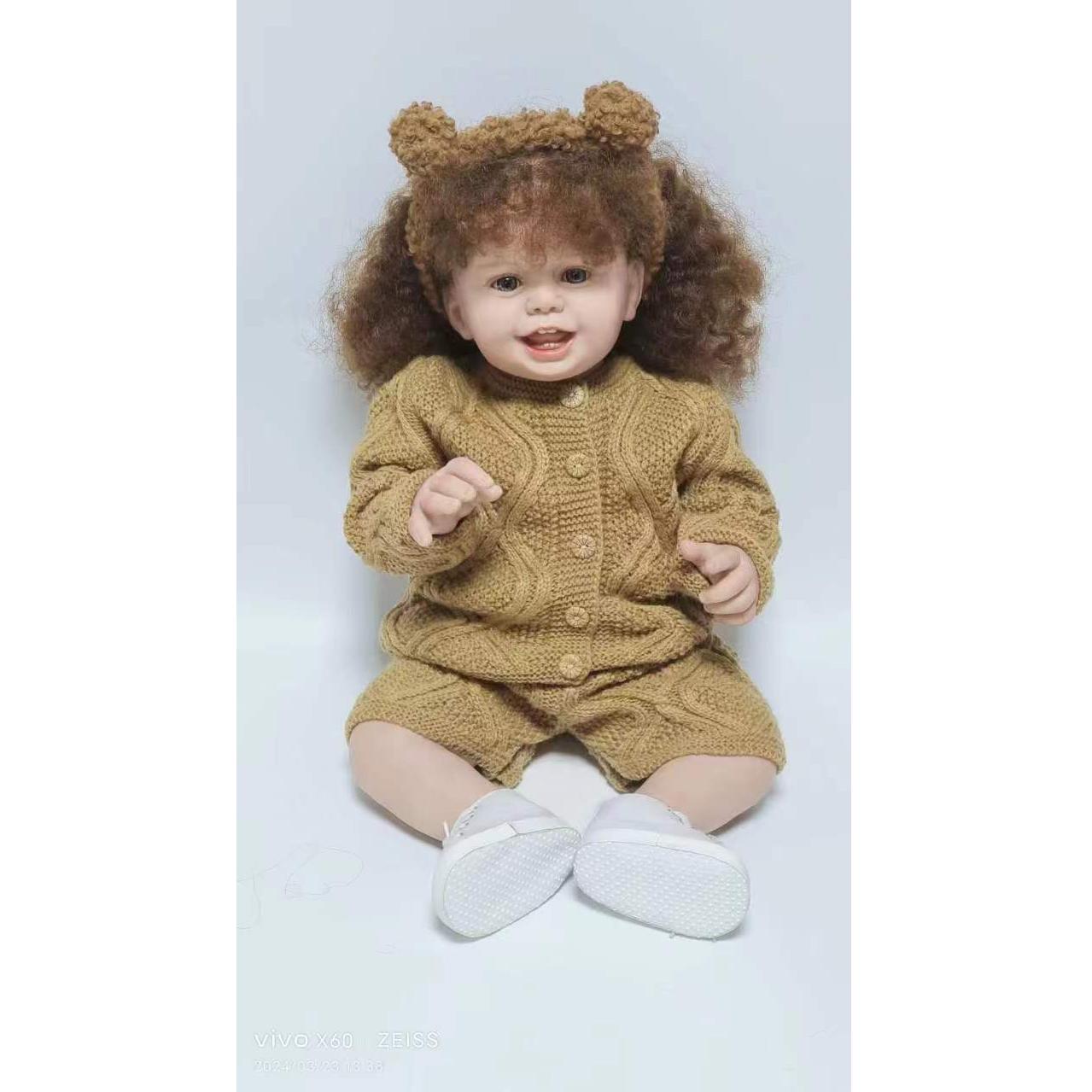 

27 дюймов Happy Smile Reborn Baby Dolls ткань для малышей тело ручная роспись с укорененными волосами кукла Newbron игрушечные лошадки для детей подарки на день рождения 27 inch синий