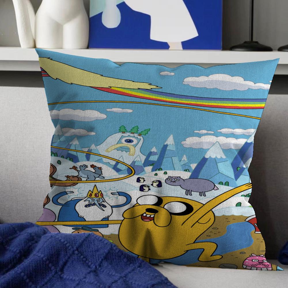 Adventure Time Con Finn Jake Copricuscini Cartone Animato Divano Decorativo Casa Stampa Double-sided Corto Peluche Carino Copricuscino