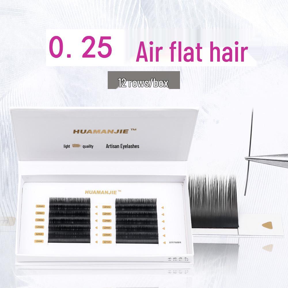 

Super Soft 0.25 Single Flat Lash Extension - Natural Double-Tip Japanese Strand, 12 Rows/Box 0.25B Paper Box