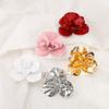 Exaggerated Metal Large Red Rose Flower Earrings for Women Europe America Personality Daily Commuter Jewelry Holiday Accessory