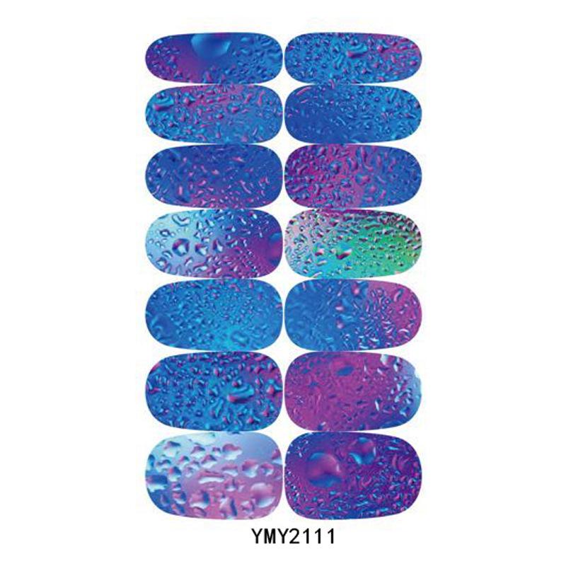 Waterproof Full-Cover Flower Gradient Nail Stickers YMY2109-2114