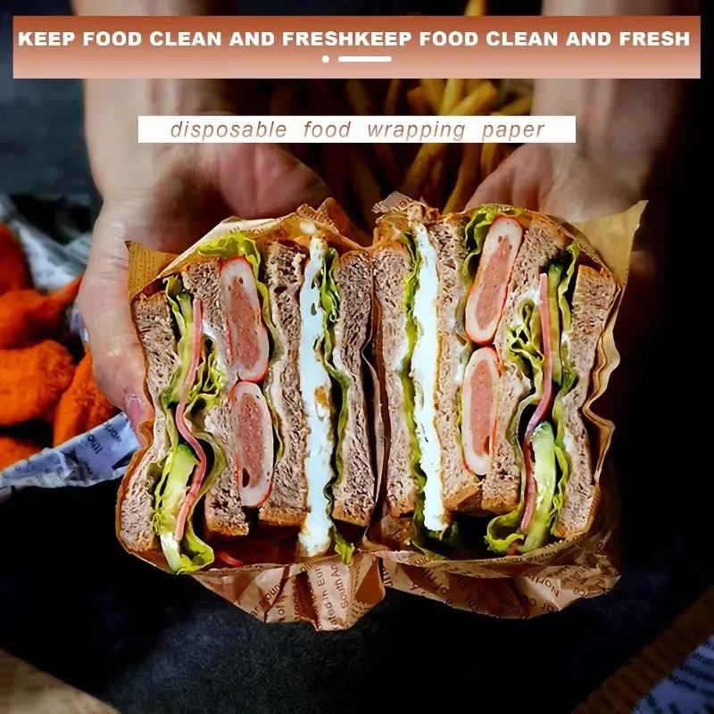 100/1000 Pcs Oil-Proof Paper for Wrapping Burger Bread Fried Food Sandwich Packaging Fryer Air Baking Paper Plate  Accessories