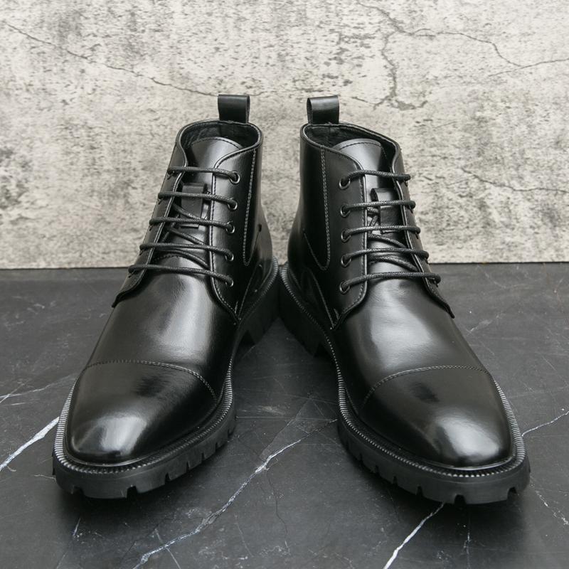 Designer Brand Winter High Top Short Boots Simple Classic Office Men's Business Casual Shoes Versatile Men's Leather Short Boots