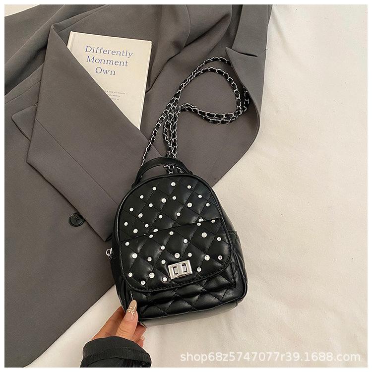 Xiaoxiangfeng backpack female 2025 new trendy fashion Korean backpack chain messenger bag travel small backpack female