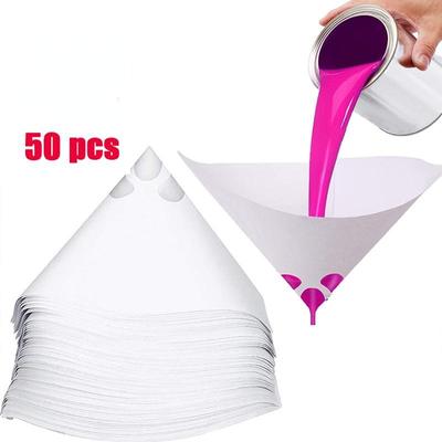 50Pcs Paint Filter Paint Κύπελλο καθαρισμού μιας χρήσης 80 Mesh Paint Strainers Nylon Mesh Uniform Filtration for Car Paint