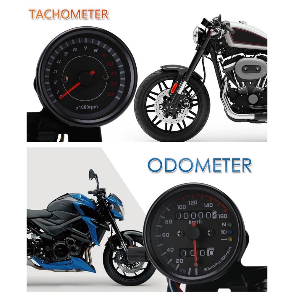 12V 0 160 Km h 13000 Rpm LED Backlight Speedometer Odometer Tachometer Motorcycle Universal Gauge Refitting