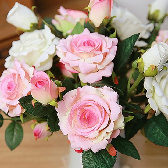 1Pc Artificial Rose Fabric Fake Flower for Wedding Home Party Office Decoration