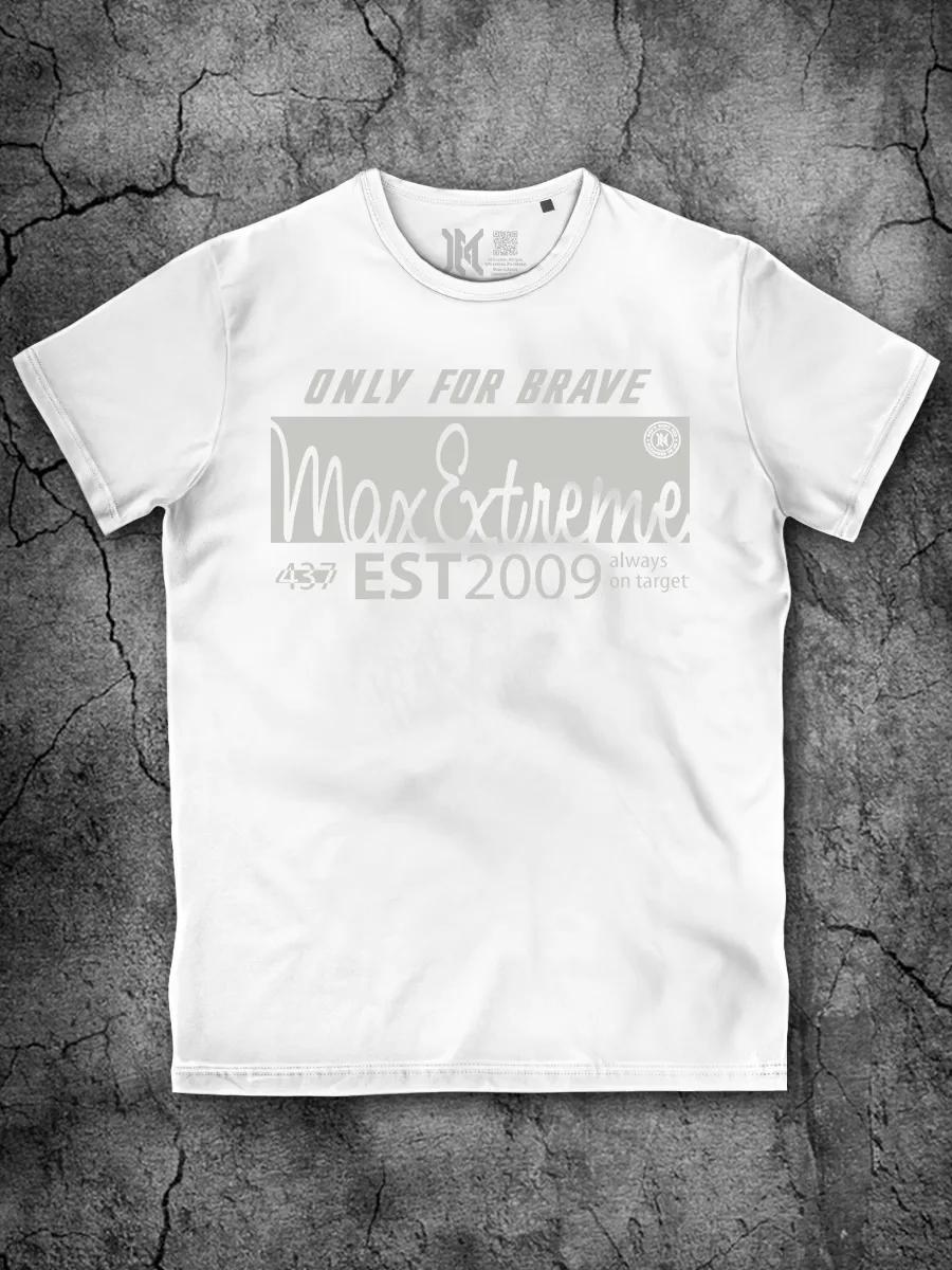 Men s printed white T-shirt with Cotton Lettering L