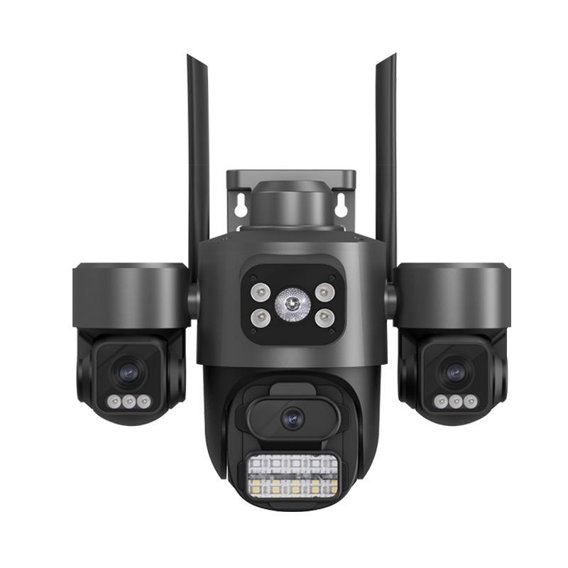 ICSee 9MP HD Outdoor Wireless Camera with Triple Lens and Screen