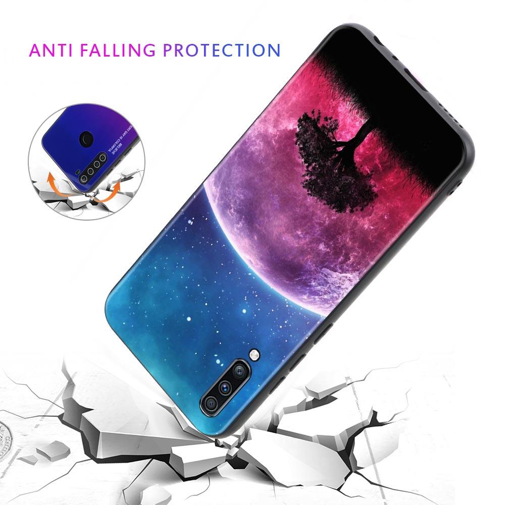 Silikonowe etui na telefon do Samsung Galaxy A50 A70 A10 A20e A30 A40 A20s A10s A10e A80 A90 A60 A30s Pokrowiec Shell Ziemia Księżyc Planeta