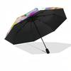 Rainbow, Bubble Guppies Themed Automatic Opening and Closing Umbrella, Compact Travel Umbrella, Lightweight and Portable, Suitable for Beach