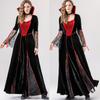 Womens Halloween Costume Vampire Witch Queen Dress Cosplay Outfit Black Gothic Fantasy Role Play