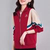 Women's Autumn and Winter Patchwork Standing Collar Sweatshirt Zip Top