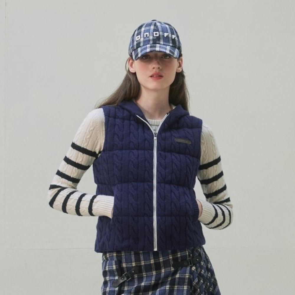 Onoff Women Cable Knit Down Vest Of2003lb Navy NAVY/34