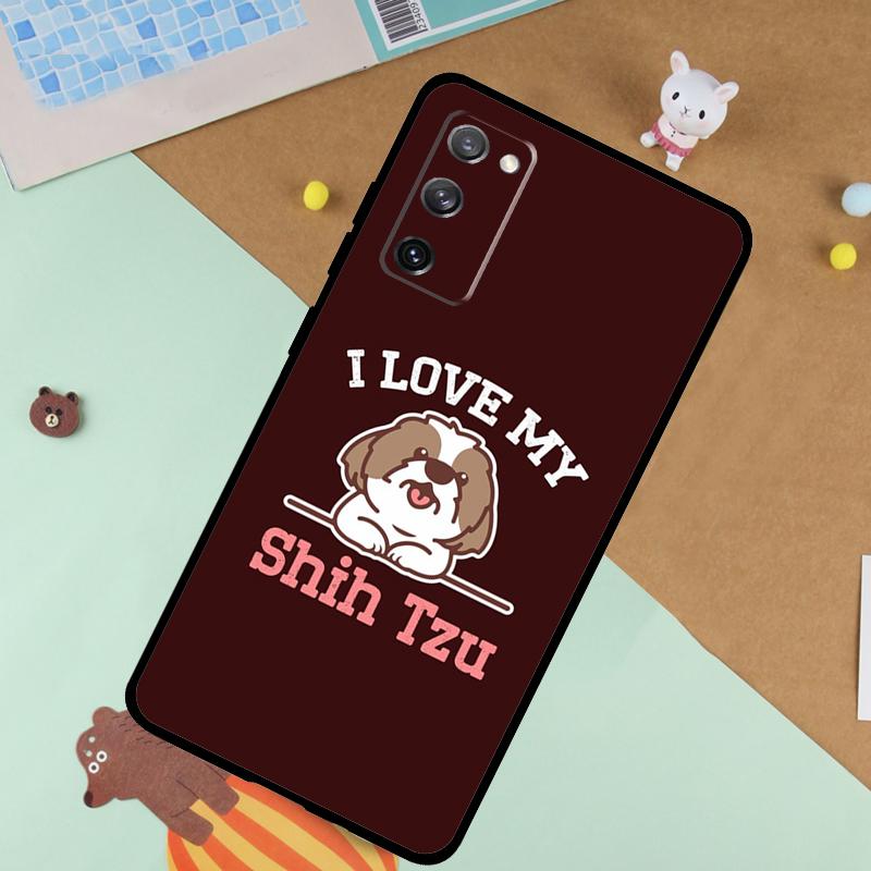 

Cartoon Shih Tzu Dog Soft Case For Samsung Galaxy S25 Ultra S9 S10 S20 S21 S22 S23 S24 Plus S24 FE Funda Cover Galaxy S21