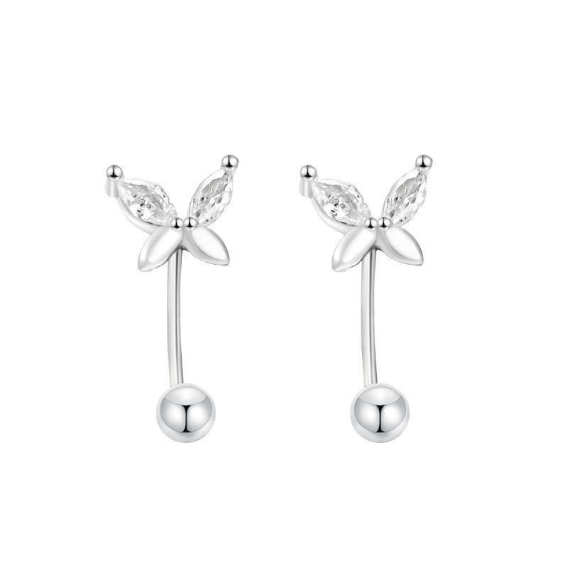 

Light Luxury Diamond Butterfly Ear Studs for Women, Fashion Versatile Mini Earrings with Elegant Screw Back Design