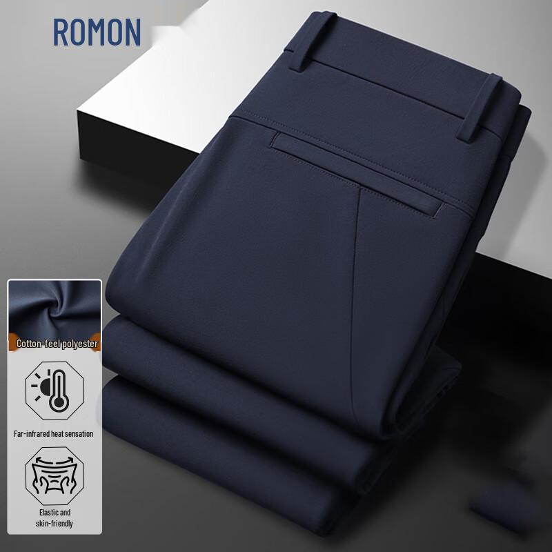 ROMON Men s Straight-Leg Business Casual Dress Pants 29