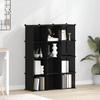 vidaXL Shelving System with 12 Cubes Black PP