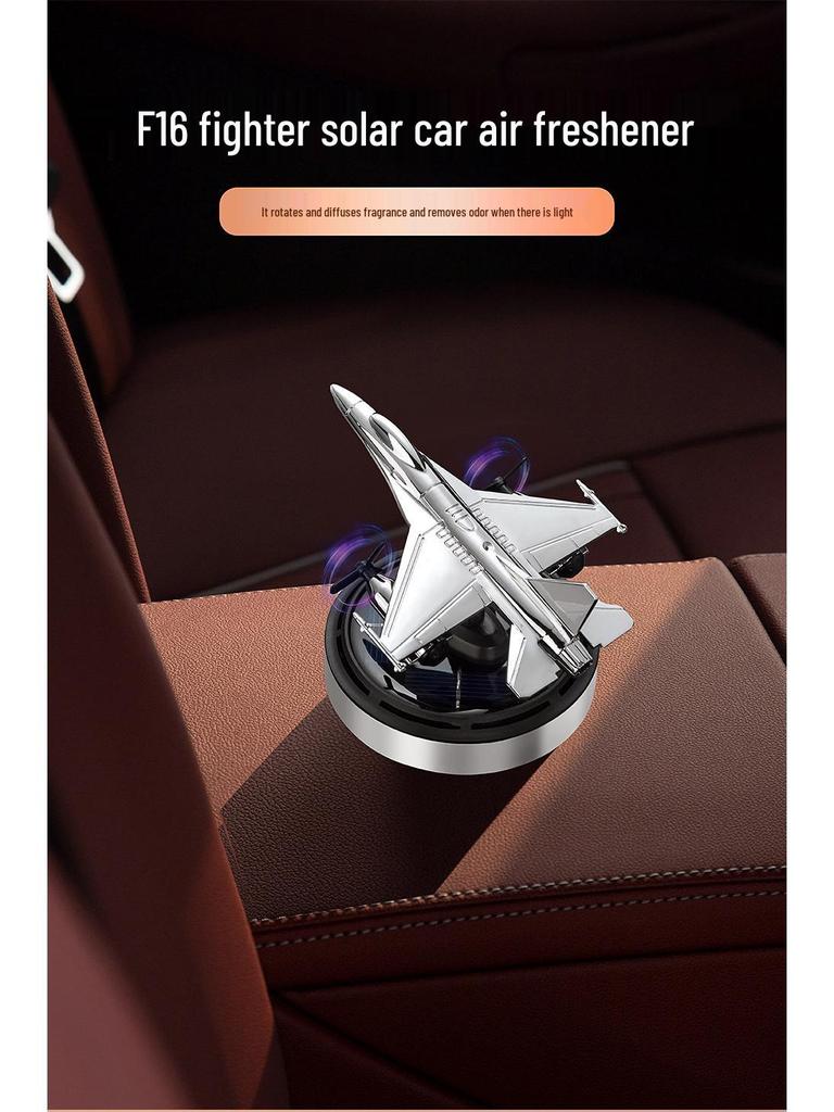F16 Snapdragon Rotating Solar Car Aromatherapy Ornament with Light & Long-lasting Fragrance