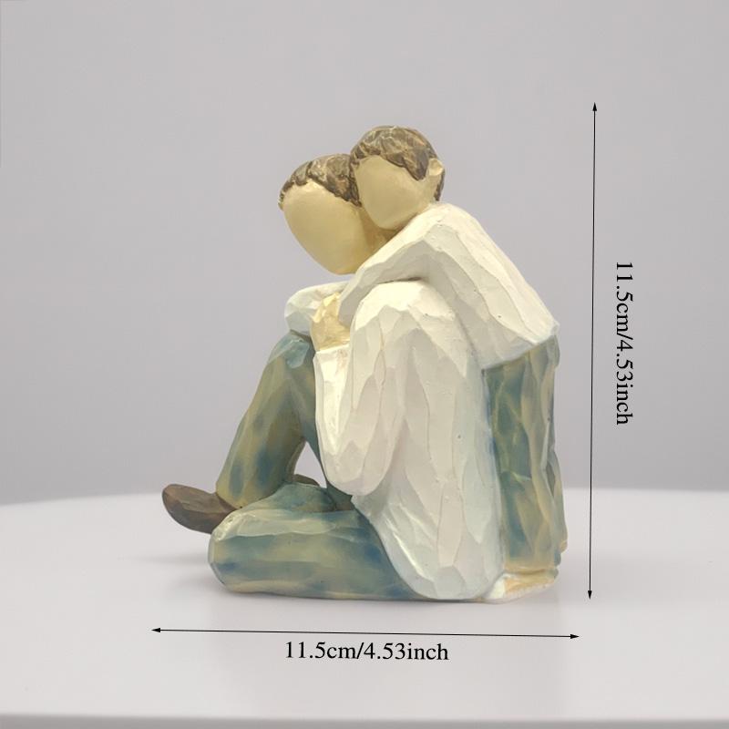 

New Resin father and son sculpture creative crafts family figure statue artist home decoration memorial day father s gift