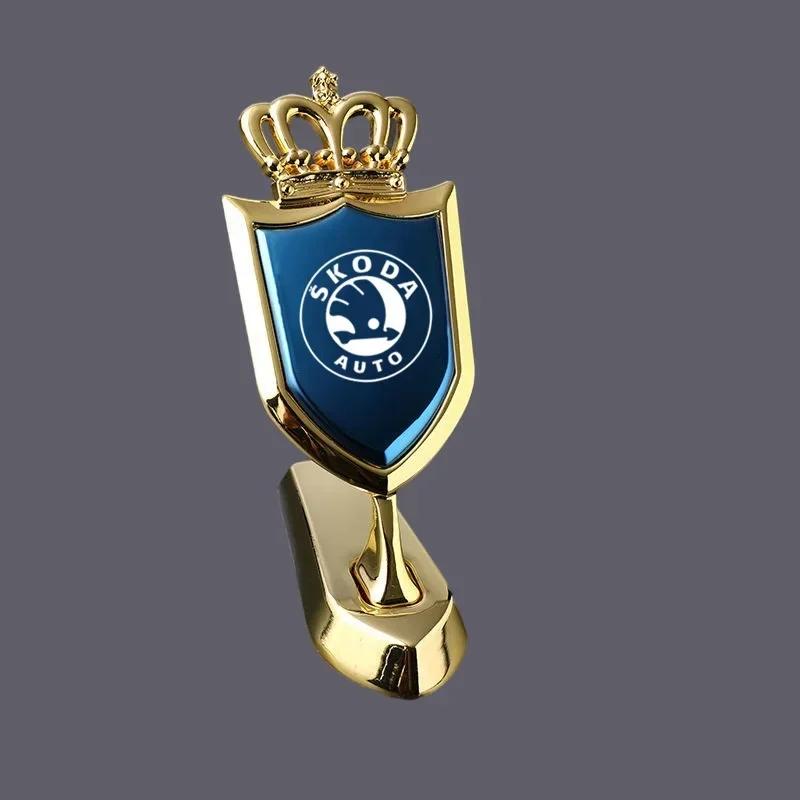 Lbrdy0 Car Exterior Front Hood Badge Sticker Emblem for Skoda Rapid Vision Roomster Superb 3 Fabia 1 2 Kodiaq Karoq Octavia A7 RS Yeti