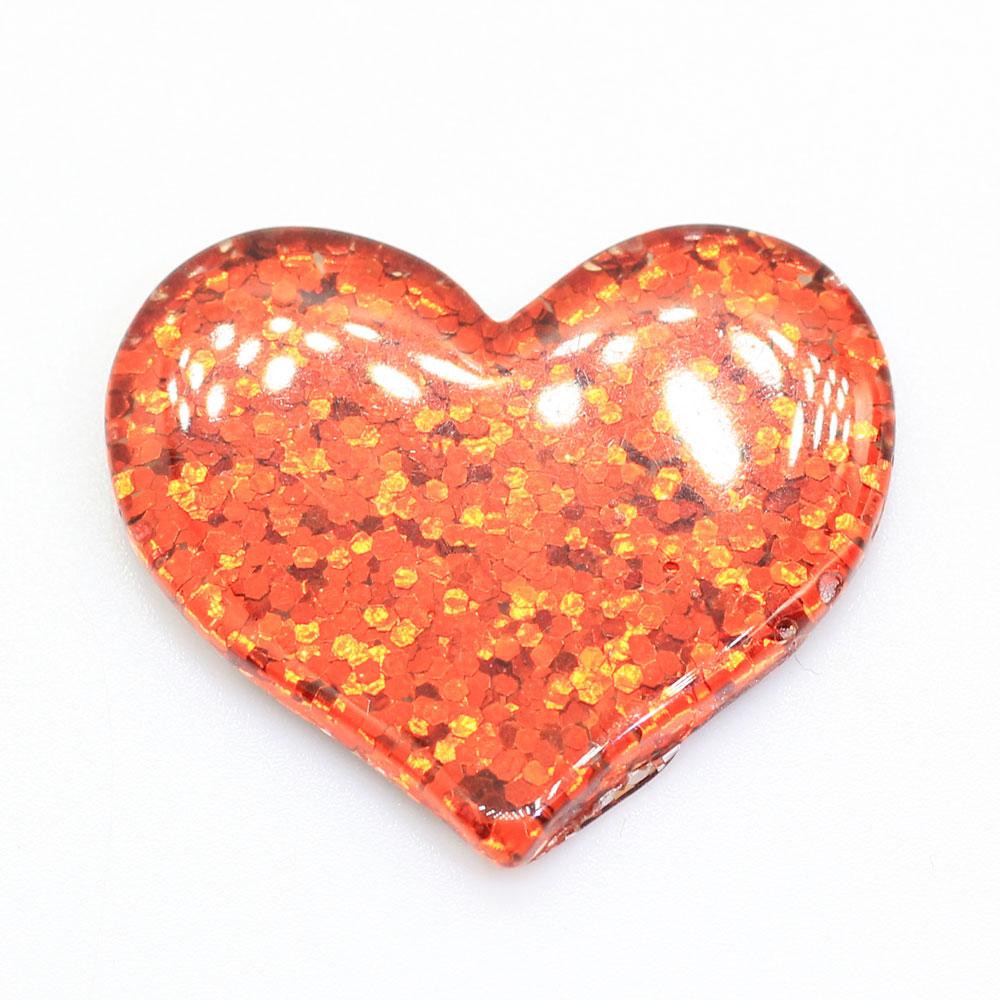Assorted Color Kawaii Glitter 36mm Heart Flat Back Resin Cabochon for Phone Decoration Hair Bow Diy Slime Charm