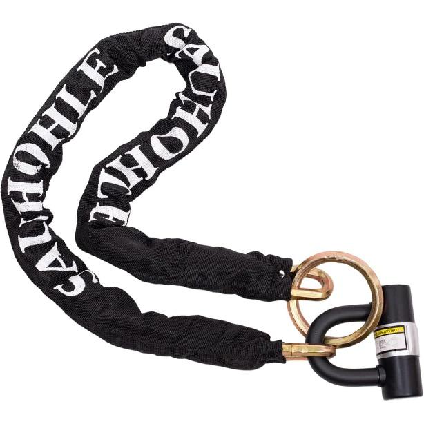 Motorcycle Chain Locks 4ft Heavy Duty Square Link Bicycle Chain Lock Gold Lock for Motorcycles, Scooters, Gates and More