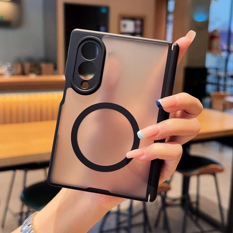 Applicable To Samsung Zfold1 Wide Folding Magnetic Mobile Phone Case FOLD1 Double Central Axis W11 Skin Matte Pc  Case