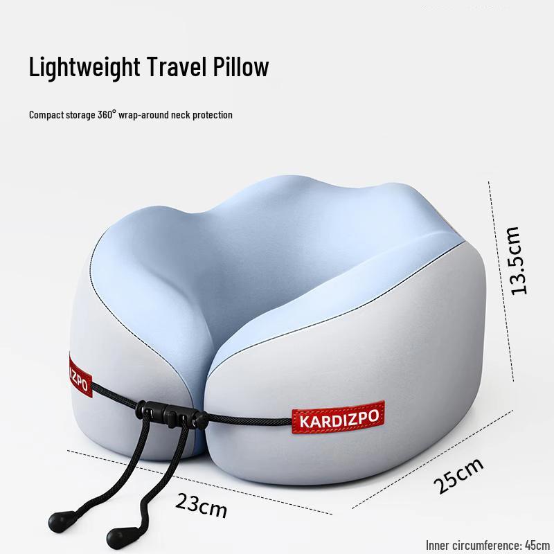 

Подушка для путешествий из пены с эффектом памяти U-образной формы - Портативная поддержка шеи для сна в самолете