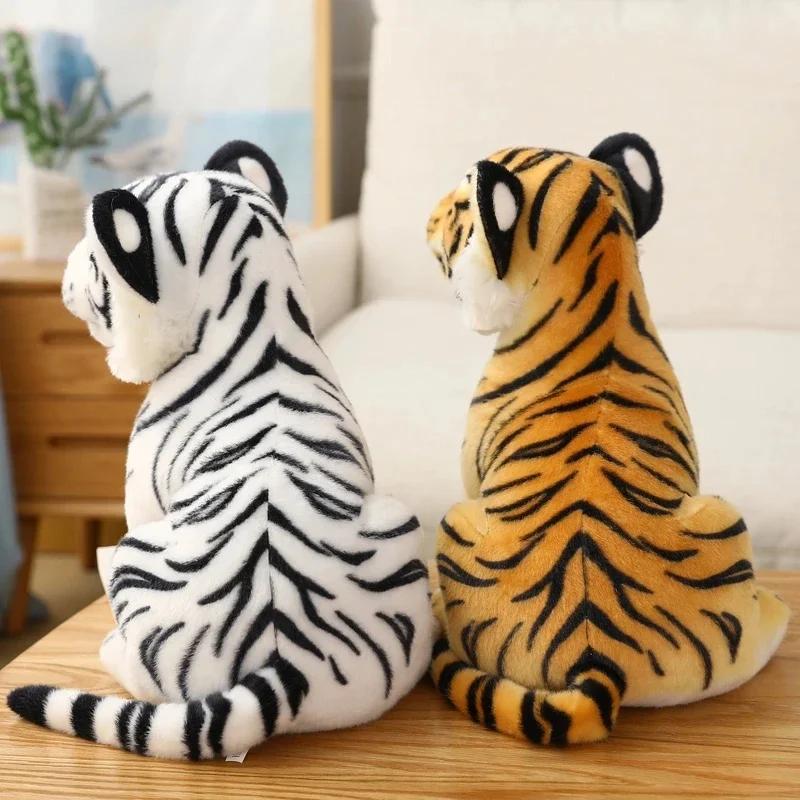 Lion Plush Dolls Tiger Animal Lifelike Doll Pillow Yellow Leopard Stuffed Toys Simulated Cheetah Kids Toys Christmas Gifts Decor
