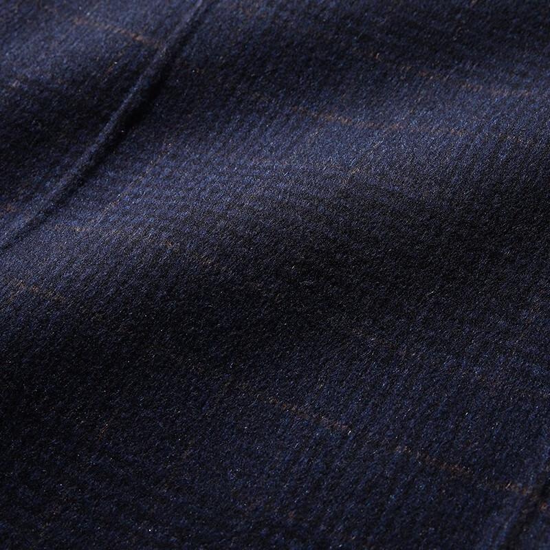 Men's Plaid Wool Blend Winter Overcoat