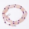 Natural Rose Quartz Amethyst Mix Shape Gemstone Smooth Beads Necklace 5-23mm 18" UB-8666